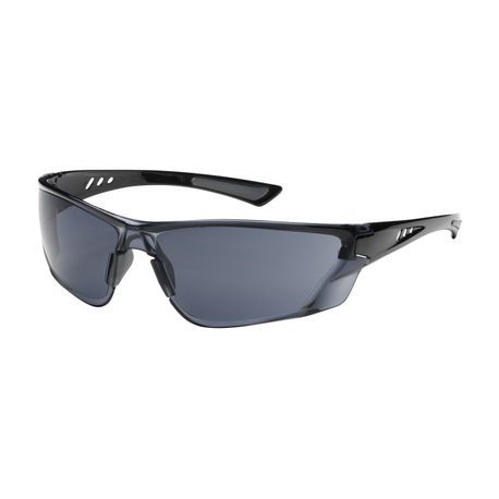 Bouton® Optical® 250-32-0521 Recon™ 250-32 Dual Lens Safety Glasses, Anti-Fog/Anti-Scratch/FogLess® 3Sixty™, Gray Lens, Rimless Frame, Glossy Black, Polycarbonate Frame, Polycarbonate Lens, ANSI Z87.1+, CSA Z94.3