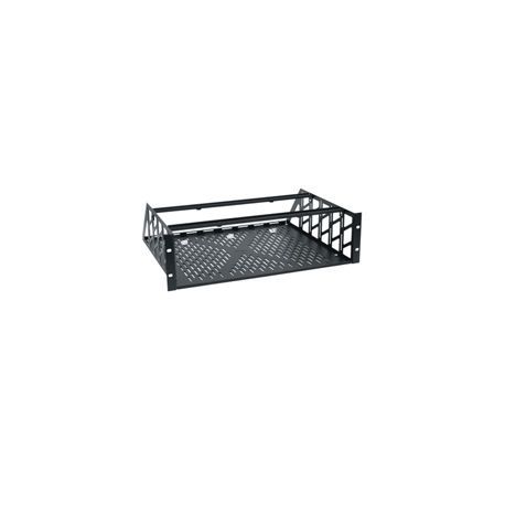 Middle Atlantic® RC-3 Clamping Knockdown Rack Shelf, 5-1/4 in H x 19 in W x 15.37 in D, 3 Rack Unit, Steel