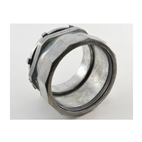 Bridgeport® 258-DC2 Concretetight Raintight Compression Connector, 3-1/2 in Trade, For Use With: Steel/Aluminum EMT and Rigid Conduit, Die Cast Zinc, Ball Burnished/Mirror Smooth