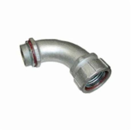 Bridgeport® 476-SLT Liquidtight Conduit Connector, 2-1/2 in Trade, 90 deg Angle, Malleable Iron, Electroplated Zinc