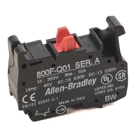 Rockwell Automation 800F-Q01 Contact Block, 22.5 mm, 1NC Contact Configuration