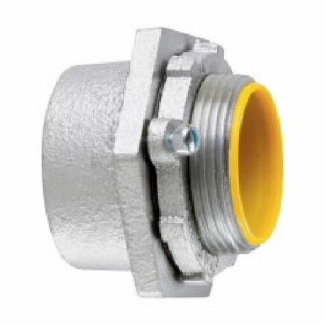Crouse-Hinds MHUB6 Male Conduit Hub, 2 in For Use With: Electrical/IMC/Rigid Conduit, Malleable Iron, Electroplated Zinc