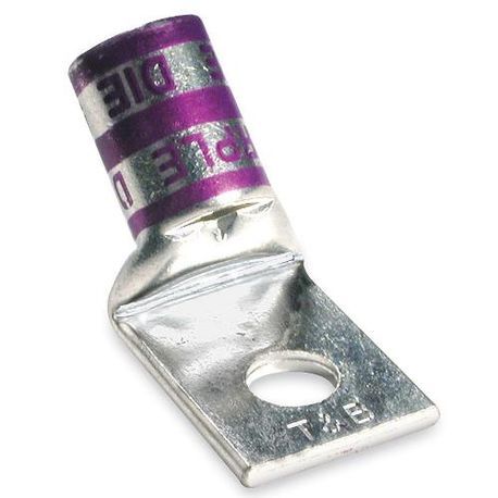 Color-Keyed® 54110UFB 1-Hole Compression Lug, 2/0 AWG Copper Conductor, Die Code: 45, 3/8 in Stud, Copper
