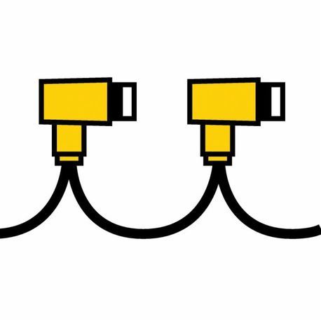 Turck Eurofast® VB2-RS 4.4T-1/2RK 4T-0.3/0.3 Daisy Chain Cordset, M12x1 Connector, Female x Male Connector, 0.3 m, 1 m Cable Length, 4 Pole
