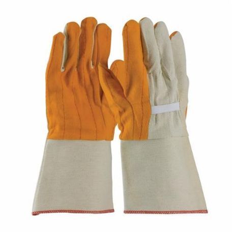 PIP® 93-578G Men's Premium Grade Work Gloves, Chore Glove, Cotton, Gold, Gauntlet Cuff, Uncoated Coating, Unlined Lining