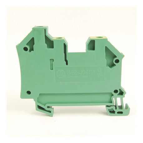Rockwell Automation 1492-J IEC Terminal Block, One-Circuit Feed-Through Ground Block, 4 mm (# 30 AWG - # 10 AWG), 3 Connection points, 2 on one side, Green / Yellow Stripe (Standard),