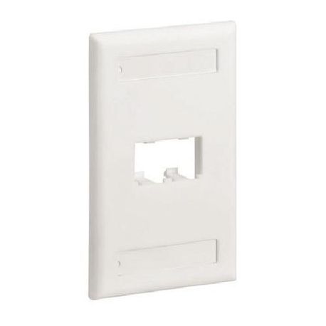 Panduit® PanNet® CFPL2EIY Classic Flat Vertical Faceplate with Labels, 1 Gangs, 4-1/2 in L x 2.75 in W, Flush Mount, ABS