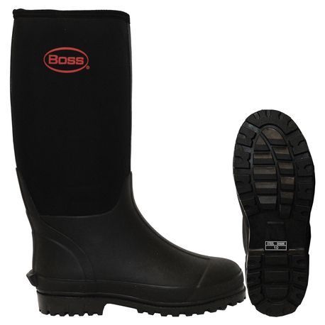 Boss® 2NP100113 Boots, 13, 16 in H, Plain Toe, Neoprene Upper, Rubber Outsole, Resists: Water