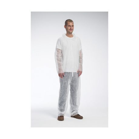 PIP® 3500/XL Standard Weight Disposable Coverall, XL, White, Spunbond Polypropylene, 27 in Chest, 29 in L Inseam