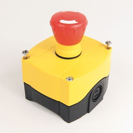 Allen-Bradley 800F-1YMQ3V Station, EMERGENCY STOP, Yellow,  Emergency Stop,  Twist to Release Operator