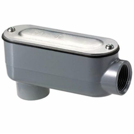 Bridgeport® LB-42CG Type LB Conduit Body With Cover, Gasket, 3/4 in Hub, 7.2 cu-in Capacity, Aluminum, Enamel Coated