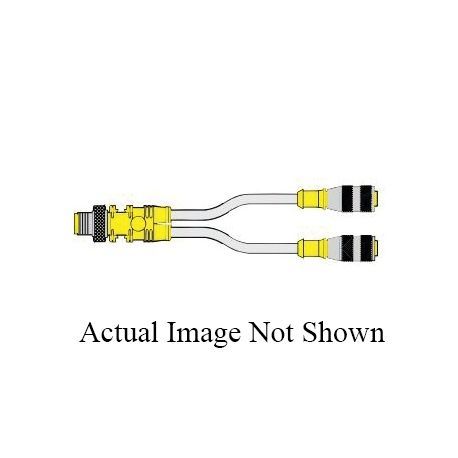 Turck Eurofast® VBRS 4.4-2RK 4T-0.3/0.3 2-Branch Threaded Daisy Chain With Cable, M12 Connector, Male Connector, 0.3 m Cable Length, 4 Pole