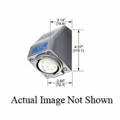 Hubbell® Twist-Lock® HBL2620AR Angled Shrouded Single Locking Receptacle, 250 VAC, 30 A, 2 Poles, 3 Wires, Gray