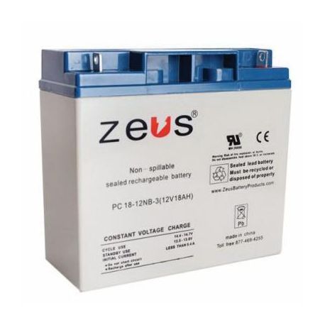 Zeus® PC7-6F1 Replacement Rechargeable Battery, Sealed Lead Acid, 6 VAC, 7 Ah, 7.2 to 7.5/6.75 to 6.9 VAC Charge