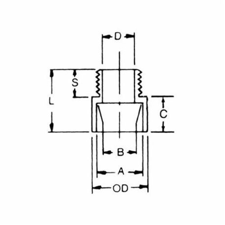 Carlon® E943N Non-Metallic Terminal Adapter, 4 in, Male x Socket Thread, PVC