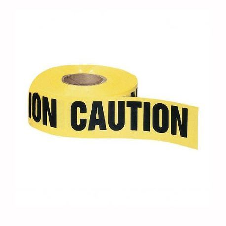 IDEAL® 42-001 High Visibility Barricade Tape, Yellow, 1000 ft L x 3 in W, Legend: CAUTION, LDPE