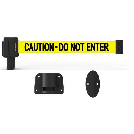 Banner Stakes PL4108 PLUS Wall Mount System, Yellow "Caution-Do Not Enter", Includes: 1 PLUS Wall Mount Kit, 1 PLUS Banner Head, Belt Length 15 ft, Suitable for Indoor/Outdoor Use