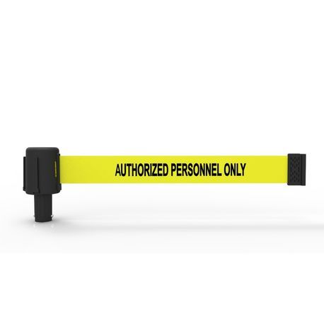 Banner Stakes PL4032 PLUS Yellow "Authorized Personnel Only" Banner, Includes: 1 PLUS Banner Head, Belt Length 15 ft, Suitable for Indoor/Outdoor Use