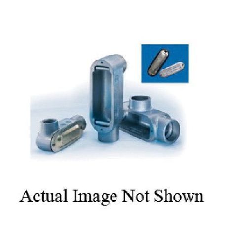 Crouse-Hinds LL75M Type LL Conduit Body, 3/4 in Hub, 5, 7.5 cu-in, Malleable Iron, Electrogalvanized/Aluminum Acrylic Painted