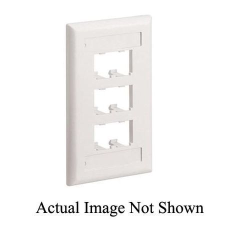 Panduit® Mini-Com® CFPL6EIY Classic Flat Vertical Faceplate with Labels, 1 Gangs, 4-1/2 in L x 2.75 in W, Flush Mount, ABS