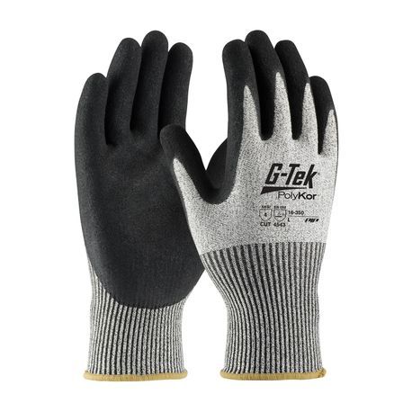 G-Tek® 16-350/XL Lightweight Cut Resistant Gloves, XL, Micro Surface Nitrile Coating, PolyKor™ Fiber, Continuous Knit Wrist Cuff, Resists: Abrasion, Chemical, Cut, Puncture, Tear, Ultraviolet Light and Water, ANSI Cut-Resistance Level: A4