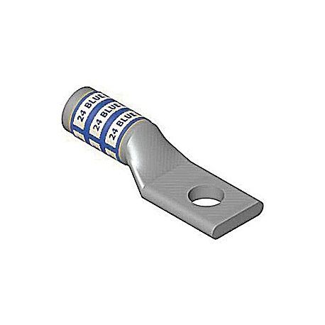 Color-Keyed® 60160 1-Hole Lug Compression Connector, 300 kcmil Aluminum/Copper Conductor, Die Code: 76H, 3/8 in Stud, Tin Plated Aluminum
