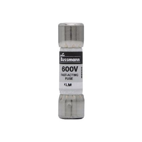 Bussmann KLM-30 Fast Acting Midget Fuse, 30 A, 600 VAC/VDC, 100/50 kA Interrupt, Class: CC/Supplemental, Cartridge Body