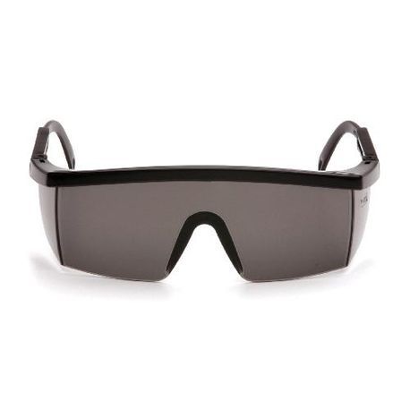 Pyramex® SB420S Integra® Single Lens Safety Glasses, Scratch-Resistant Lens Coating, Gray Lens, Black Frame, Nylon 6.6 Frame, Polycarbonate Lens, Specifications Met: ANSI Z87.1