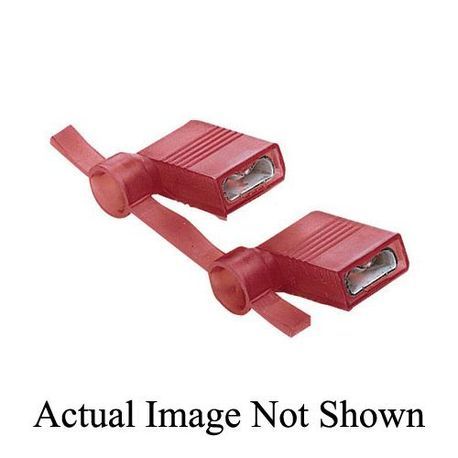 Panduit® Reel Smart™ DNFR18250FIB-KD DNFR-FIB Vibration-Resistant Female Disconnect, 22 to 18 AWG Conductor, 0.25 in W x 0.032 in THK Tab, Butted Seam Barrel, Brass, Red, Insulated: Fully Insulated