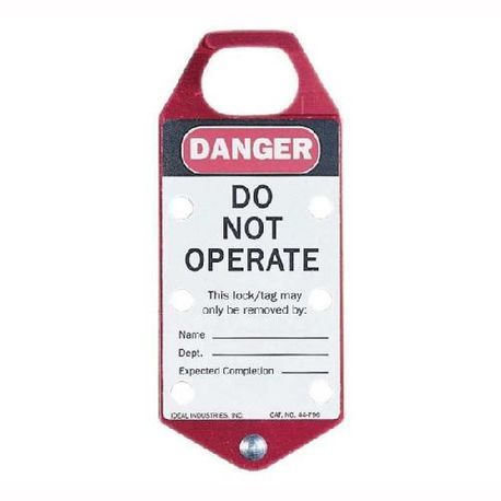 IDEAL® 44-791 Labeled Safety Lockout Hasp, 1 Padlocks Maximum, Anodized Aluminum Alloy