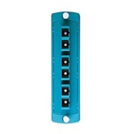 Leviton® Opt-X® 5F100-6QC Fiber Optic Precision Molded Adapter Plate, SC Duplex End A, SC Duplex End B, (6) 50 um Multi-Mode Fiber, Zirconia Ceramic Connector