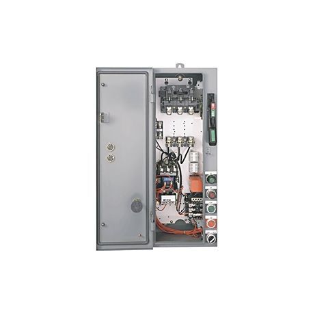 Allen-Bradley 512-AAB-A2F-3-4LRG-6GP-400-900 Combination Starter Disconnect, Size 0, 120V 60 Hz, NEMA 1 G.P., Non-Fusible, XFMR, w/2 Pri & 1 Sec Fuse, Aux Contact, Pilot Lights, HAND-OFF-AUTO SSW, Pwr Monitor , 440/480 VAC - 50/60Hz, 2 NO, 80. VA, LED