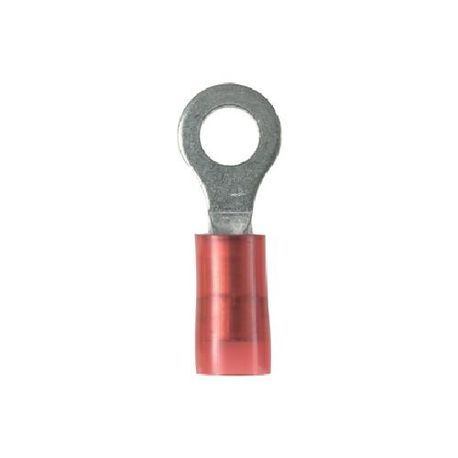 Panduit® Pan-Term® PN18-10R-C PN-R Insulated Ring Terminal, 22 to 18 AWG Conductor, 0.87 in L, Insulation Grip Sleeve Barrel, Copper, Red