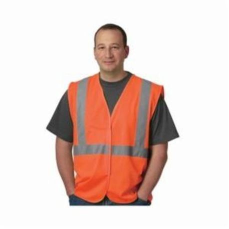 PIP® 302-WCENG-OR-XL 302-WCENG Safety Vest, XL, Hi-Viz Orange, Polyester, Hook and Loop Closure, ANSI Class: 2