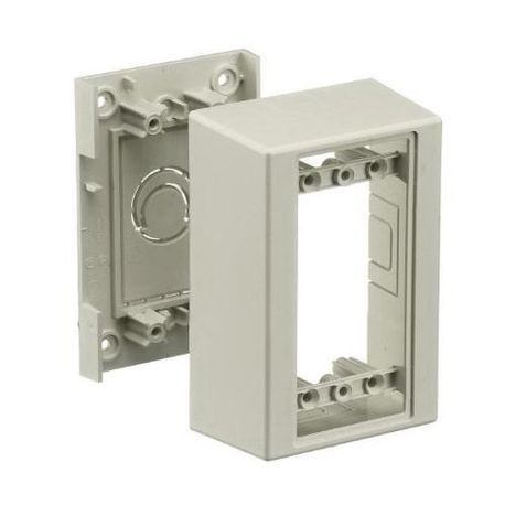 PREMISE WIRING POLYTRAK® WallTrak1 PW1DBA 1-Gang Non-Metallic Deep Station Box, 4.9 in L x 3-1/4 in W x 1.91 in H, Office White