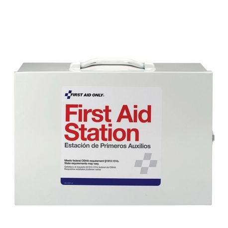 First Aid Only® 6135 Industrial First Aid Station, Wall Mounting, 446 Components, Steel Case, 15-1/2 in H x 10-3/4 in W x 4-3/4 in D