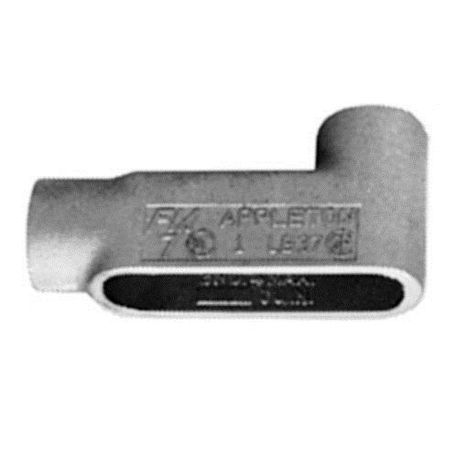Appleton® Unilets™ LB107 Type LB Conduit Outlet Body, 4 in Hub, 7 Form, 244 cu-in Capacity, Grayloy Iron, Triple Coated