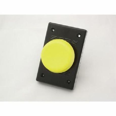 REES 00662-004 Non-Illuminated Rectangular Heavy Duty Pushbutton, 2-1/4 in, #09 NO/NC Contact Configuration, Slow Make/Slow Break Contact, Hand Operator, Yellow/Black