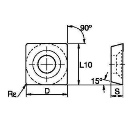 Kennametal® SDEB26151/KC725M Milling Insert, SDEB Insert, Carbide, Manufacturer's Grade: KC725M, Square Shape, Material Grade: C5/C6/C7