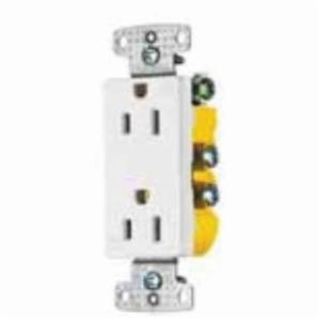 Wiring Device-Kellems tradeSELECT® RRD15W Decorator Duplex Standard Straight Blade Receptacle, 125 VAC, 15 A, 2 Pole, 3 Wires, White