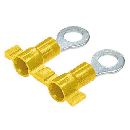 Panduit® Reel Smart™ PV10-10RB-2K PV-RB Insulated Ring Terminal, 12 to 10 AWG Conductor, 1.02 in L, Insulation Support Barrel, Copper, Yellow