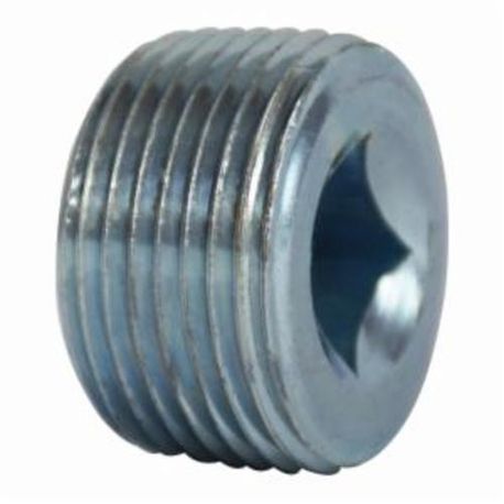 Midland Industries 66635 Square Socket Countersunk Plug, 1010 Carbon Steel, 1 in Nominal, NPTF End Style, Galvanized, Domestic