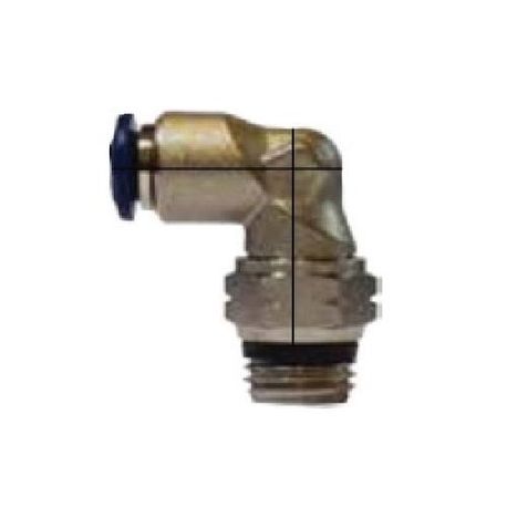Midland Industries 20537N 90 deg Swivel Tube-to-Pipe Elbow, Elbow, 5/16 x 1/8 in, Push-In x MNPT End Style, Brass
