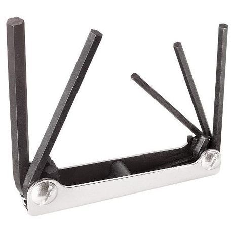 Klein® 70580 Key Set, Measurement System: Metric, 6 Piece, 3 to 10 mm Hex, Alloy Steel, Nickel Polished Chrome