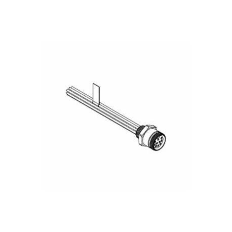 Brad® 130015-0024 Mini-Change® 10-Pole C-Size Single Ended Receptacle, 600 VAC/VDC, 7 A, Female Slot End, 1 ft Pigtail Blade End