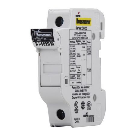 Bussmann CHCC1D Modular Fuse Holder, 600 VAC/VDC, 30 A, 1 Pole