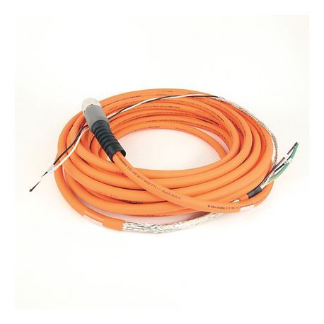 Rockwell Automation SpeedTEC Cable, Motor Power With Brake Wires, SpeedTec DIN Connector, Drive-end, Flying-lead, 16 AWG, Standard (Non-Flex), 12 Meters