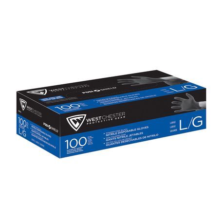 PIP® 2920/XL Disposable Gloves, XL, Nitrile, Black, 9.4 in L, Non-Powdered, Textured, 5 mil THK, Application Type: Industrial Grade, Ambidextrous Hand