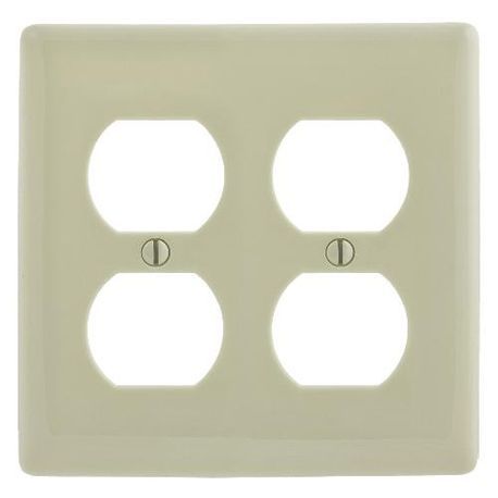 PREMISE WIRING NPJ82LA Mid-Size Midway Wallplate, 2 Gangs, 4.88 in H x 4.94 in W, Nylon, Light Almond