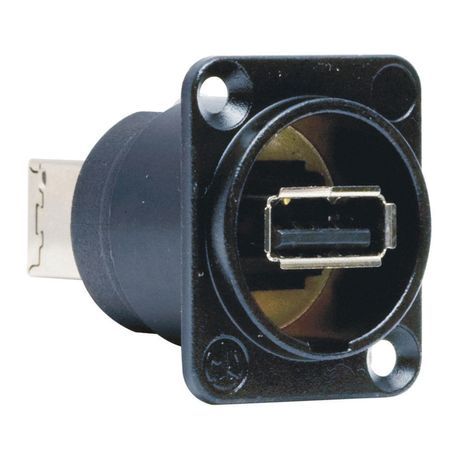 Bryant Electric iSTATION™ USB10 D-Style Feed-Through Panel Mount USB Connector, Audio/Video Module, Panel/Snap-On/Snap-Fit Mount, Black